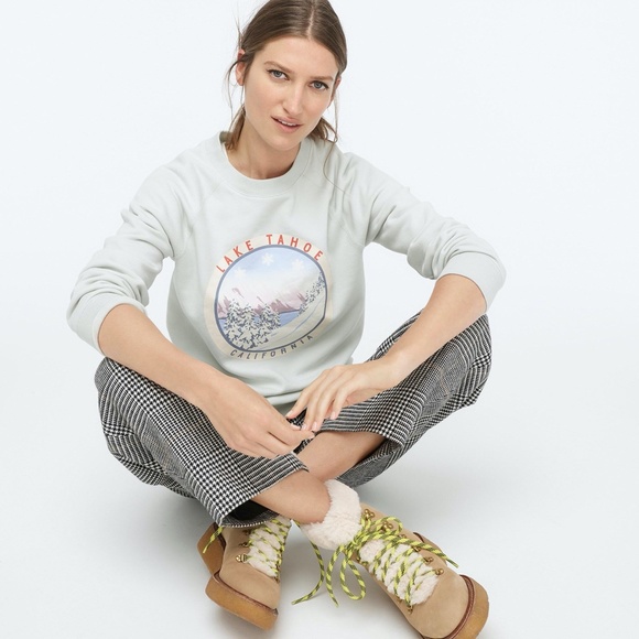 J. Crew Lake Tahoe Fleece Pullover Sweatshirt - Picture 2 of 5